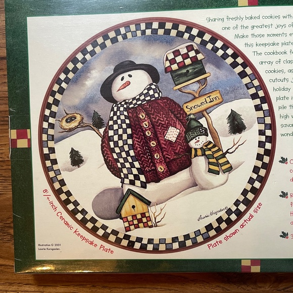 2001  cookies for Christmas recipe book and snowman keepsake plate - Picture 3 of 6